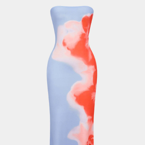 Flower Print Slit Maxi Dress